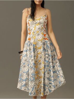 delicate flower arabesques short sleeve midi dress FARM Rio | Dresses | Farm Rio Delicate Flower Arabesques Short Sleeve Midi  Dress Nwt Xs Retail 28